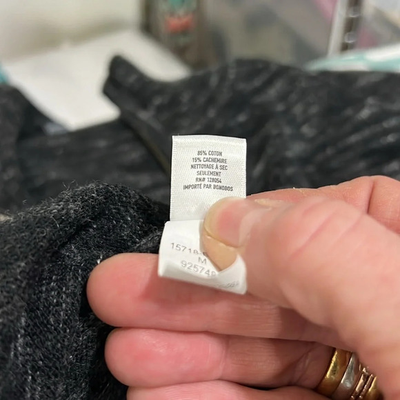 Bonobos Cotton/Cashmere Gray Variegated Knit Quarter Zip Pullover Size M - Picture 8 of 9